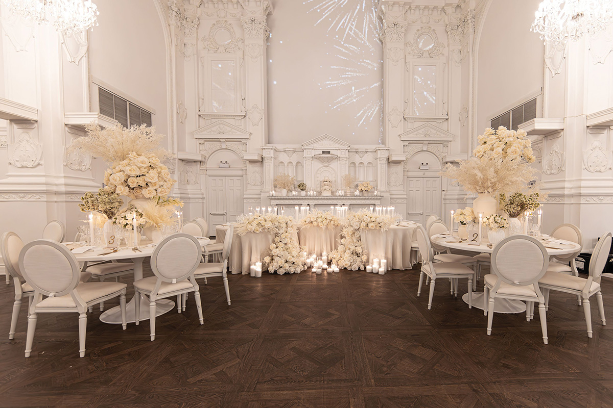 white wedding decor