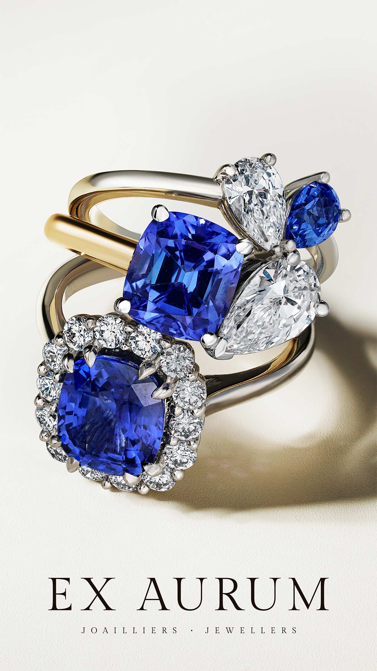 ex aurum engagement rings with blue stone