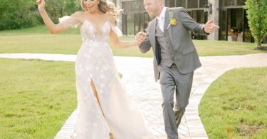 happy dancing couple