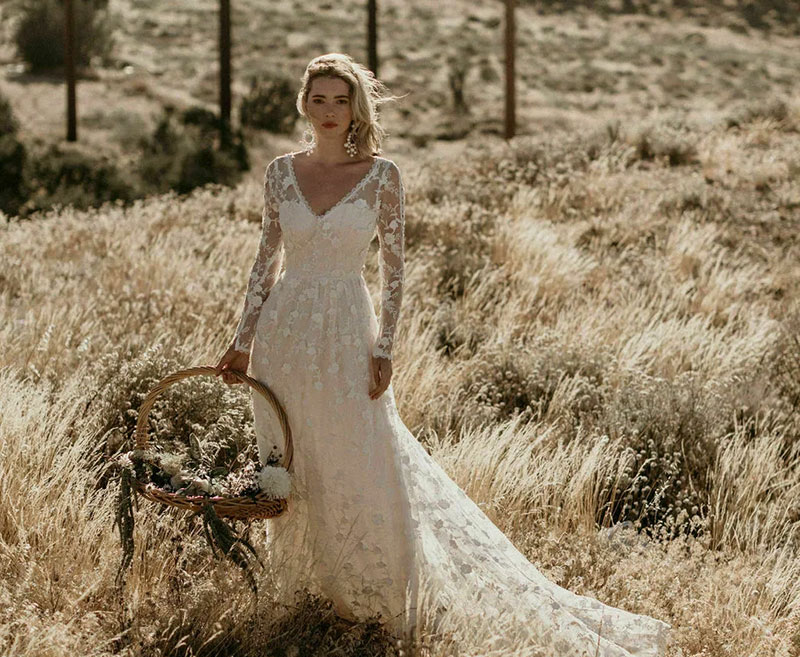 long sleeve lace wedding dresses